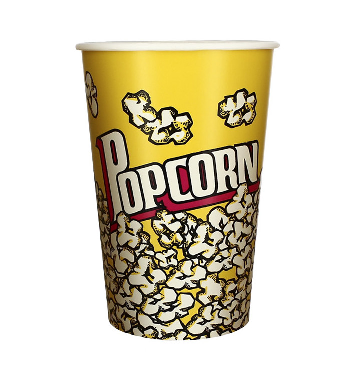 Papieren Popcorn doosje 1380ml 12,4x9x17cm (500 stuks) Papieren Popcorn doosje 1380ml 12,4x9x17cm (500 stuks)