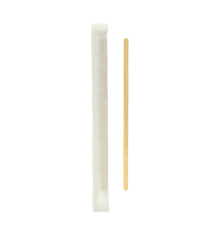Houten koffie roerstaafje verpakt 11cm (500 stuks) Houten koffie roerstaafje verpakt 11cm (500 stuks)