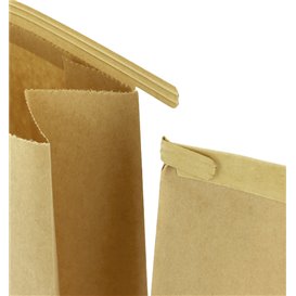Papieren zak zonder handvat kraft met venster 9+6x26cm (50 stuks)