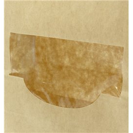 Papieren zak zonder handvat kraft met venster 12+6x23,5cm (50 stuks)