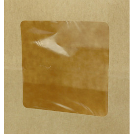 Papieren zak zonder handvat kraft met venster 20+8x23cm (500 stuks)
