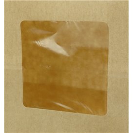 Papieren zak zonder handvat kraft met venster 20+8x23cm (50 stuks)