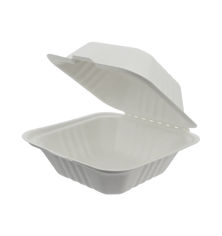 Suikerriet Burger Box wit 152x153x77mm (125 stuks) Suikerriet Burger Box wit 152x153x77mm (125 stuks)