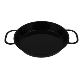Bediening mini Paella pan dienblad zwart PP 15cm (150 stuks)