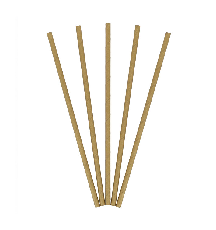 Papieren rechte rietjes kraft Ø0,6cm 21cm (100 stuks) Papieren rechte rietjes kraft Ø0,6cm 21cm (100 stuks)
