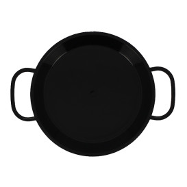 Bediening mini Paella pan dienblad zwart PP 15cm (150 stuks)