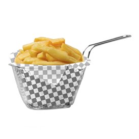 Graspapier inpakvellen “Vichy” zwart 20x24,5cm (1000 stuks) 