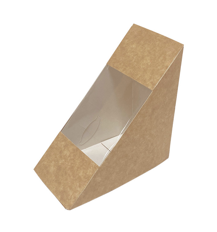 Kraft Kartonnen Wrapper met Venster 125x75x125mm (500 Stuks) Kraft Kartonnen Wrapper met Venster 125x75x125mm (500 Stuks)