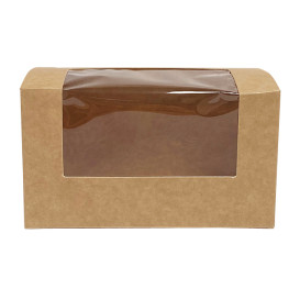 Kraft Kartonnen doos met Venster 125x70x70mm (500 Stuks)
