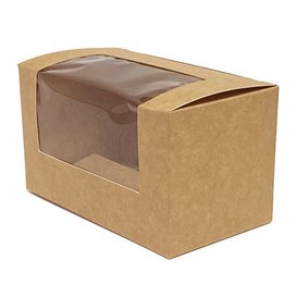 Kraft Kartonnen doos met Venster 125x70x70mm (500 Stuks)