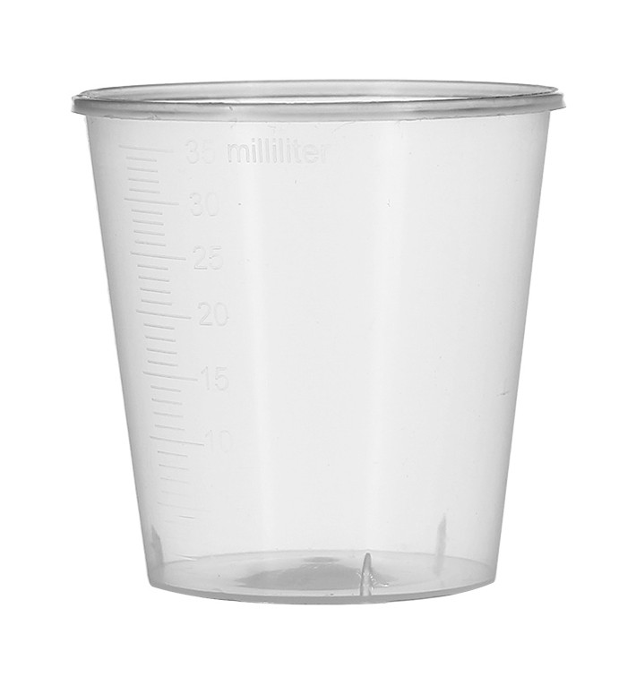 Plastic shotje PP Graduated transparant 35 ml (2000 stuks) Plastic shotje PP Graduated transparant 35 ml (2000 stuks)