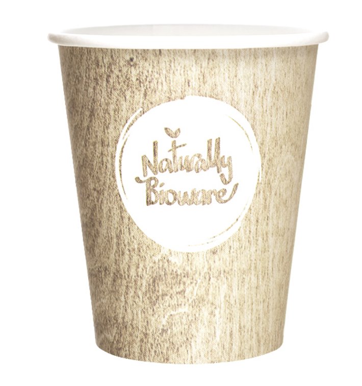 Papieren beker PLA "Biologisch" Eco-Vriendelijk 9 Oz/270ml Ø8,0cm (50 stuks) 