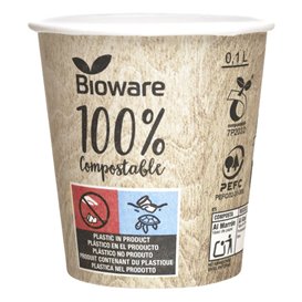Papieren beker PLA "Biologisch" Eco-Vriendelijk 4 Oz/120ml Ø6,2cm (80 stuks)