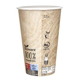 Papieren beker PLA "Biologisch" 12 Oz/384ml Ø8,0cm (55 stuks)