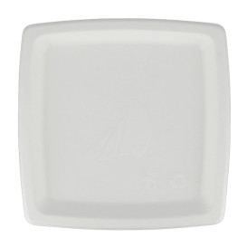 Suikerriet bord Vierkant wit 17 cm (1000 stuks)