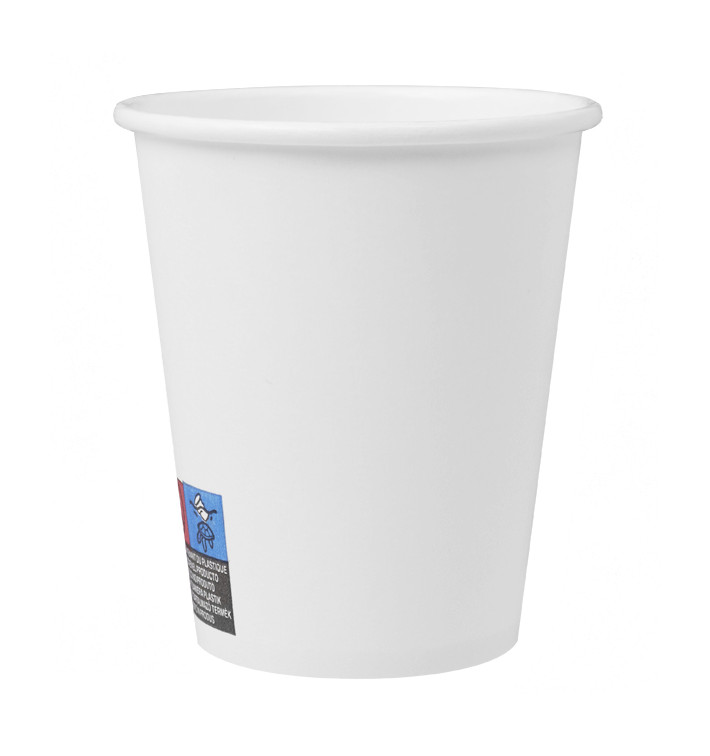 Plastic-Vrije Papieren Beker 9 Oz/250ml "Colors" Wit Ø8cm (20 stuks) Plastic-Vrije Papieren Beker 9 Oz/250ml "Colors" Wit Ø8cm (20 stuks)
