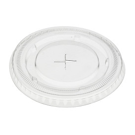 Plat deksel met kruis PET transparant Ø8,5cm (1.000 stuks) 