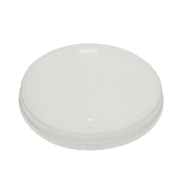 Travel Deksel met Wit Papieren Gat Ø9cm (100 stuks) Travel Deksel met Wit Papieren Gat Ø9cm (100 stuks)