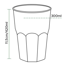 Plastic PP beker "Frost" wit 420ml (20 stuks) 