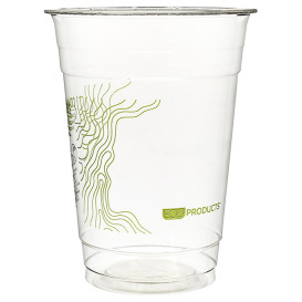 Stof gebaseerd op Maizena PLA beker  "groen Stripe" 470ml (50 stuks) 