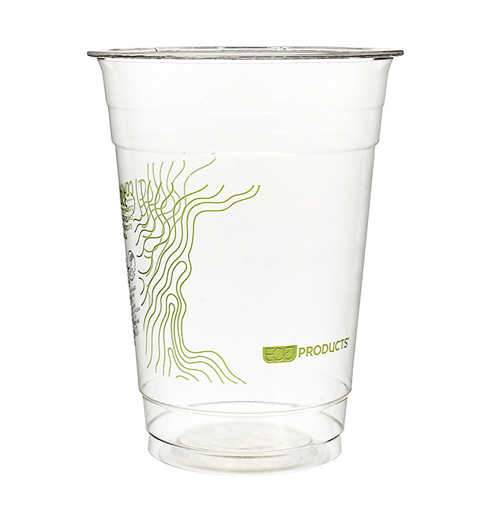Stof gebaseerd op Maizena PLA beker "groen Stripe" 470ml (50 stuks) Stof gebaseerd op Maizena PLA beker "groen Stripe" 470ml (50 stuks)