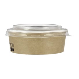 Papieren Soep Kom met Deksel Kraft PP 25 Oz/750ml (50 stuks) 