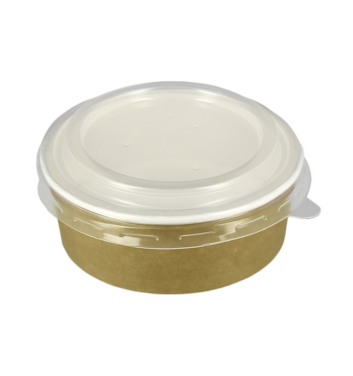 Papieren Soep Kom met Deksel Kraft PP 25 Oz/750ml (50 stuks) Papieren Soep Kom met Deksel Kraft PP 25 Oz/750ml (50 stuks)