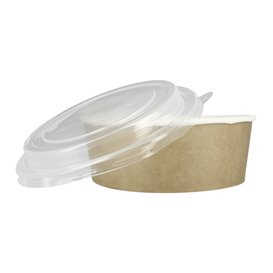 Papieren Soep Kom met Deksel Kraft PP 33Oz/1000ml (100 stuks)