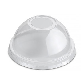 Plastic PP koepel Deksel met gat Kristal Ø7,9cm (100 stuks) 