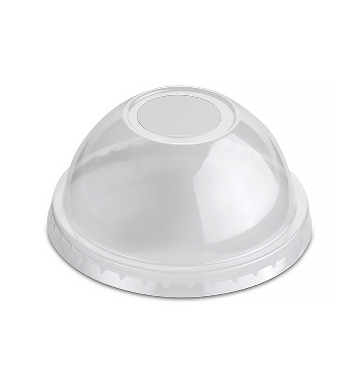 Plastic PP koepel Deksel met gat Kristal Ø7,9cm (100 stuks) Plastic PP koepel Deksel met gat Kristal Ø7,9cm (100 stuks)