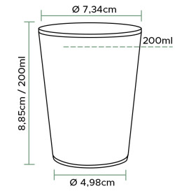 Plastic PP beker transparant 240ml Ø7,34cm (2.000 stuks) 