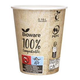 Papieren beker PLA Vending "Biologisch" 6Oz/192ml Ø7,0cm (3000 stuks)