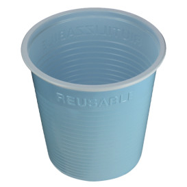 Plastic PS Shotje twee kleurig lichtblauw 230 ml (30 stuks) 