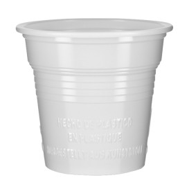 Plastic PS Shotje wit 80ml Ø5,7cm (4800 stuks)