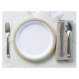 Biologisch afbreekbaar Bagasse Bord Wit Ø22,5cm (120 Stuks)
