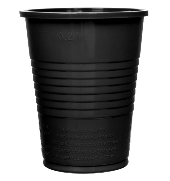 Plastic PS beker zwart 200ml Ø7cm (50 stuks) Plastic PS beker zwart 200ml Ø7cm (50 stuks)