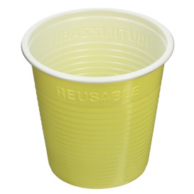 Herbruikbaar PS Shotje twee kleurig Geel 160ml (30 stuks)