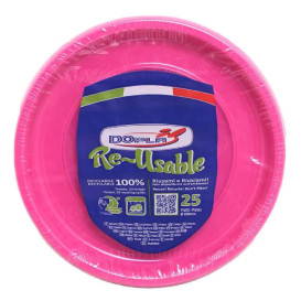 Herbruikbare Bord Economische PS Fuchsia Ø22cm (25 stuks) 