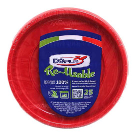 Herbruikbare Bord Diep Economische PS Rood Ø22cm (25 stuks) 