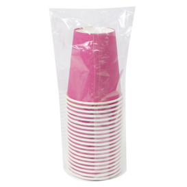 Plastic-Vrije Papieren Beker 9 Oz/250ml "Colors" Roze Ø8cm (300 Stuks)