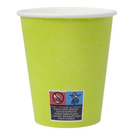 Plastic-Vrije Papieren Beker 9 Oz/250ml "Colors" Groen Ø8cm (300 Stuks)