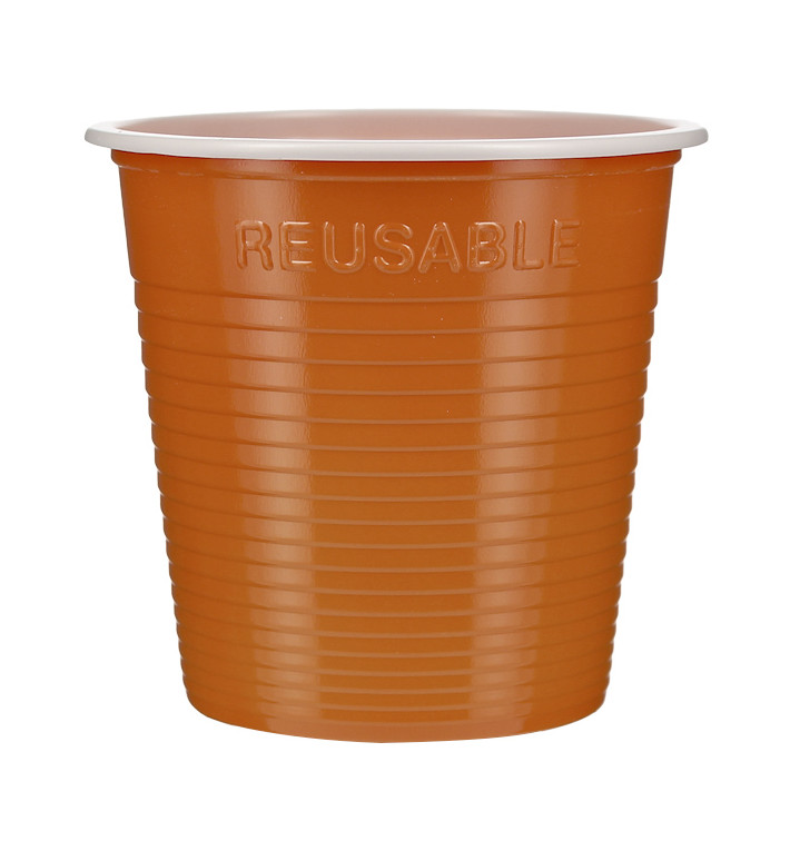 Herbruikbare Economy Beker PS Tweekleurig oranje 230ml (30 stuks) Herbruikbare Economy Beker PS Tweekleurig oranje 230ml (30 stuks)