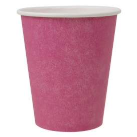 Plastic-Vrije Papieren Beker 9 Oz/250ml "Colors" Roze Ø8,0cm (300 Stuks)