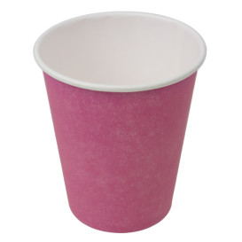 Plastic-Vrije Papieren Beker 9 Oz/250ml "Colors" Roze Ø8,0cm (300 Stuks)