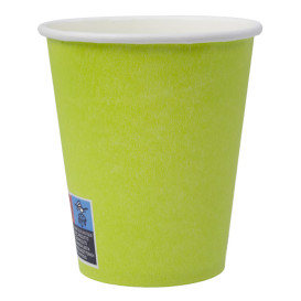 Plastic-Vrije Papieren Beker 9 Oz/250ml "Colors" Groen Ø8,0cm (300 Stuks)