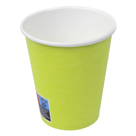 Plastic-Vrije Papieren Beker 9 Oz/250ml "Colors" Groen Ø8,0cm (300 Stuks)