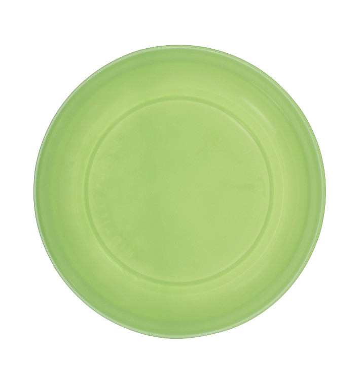 Herbruikbare Bord Economische PS Geel Groen Ø22cm (25 stuks) Herbruikbare Bord Economische PS Geel Groen Ø22cm (25 stuks)