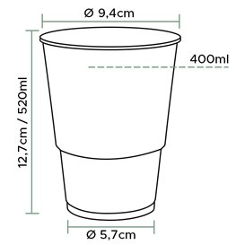 Plastic PP beker transparant 520ml Ø8,3cm (50 stuks) 