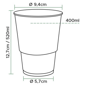 Plastic PP beker transparant 520ml Ø8,3cm (50 stuks) 