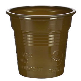Plastic PS Shotje bruin 80ml Ø5,7cm (50 stuks) 